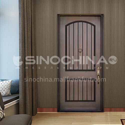 B modern popular room door walnut natural solid wood door villa interior door 14